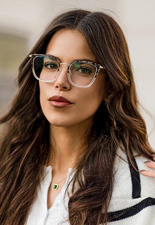 Woman wearing stylish eyeglasses